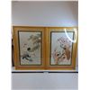 Image 1 : Pair of Wood Framed "Asian Themed" Tapestry Wall Art - 27" x 19" Each - Pickup Only