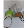 Image 2 : (2) Ceramic Vases, Top Rod to Table Lamp, Food Cover