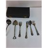 Image 2 : (9) Vintage Silver Plated Utensils With Case