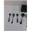 Image 3 : (9) Vintage Silver Plated Utensils With Case