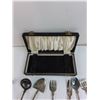 Image 4 : (9) Vintage Silver Plated Utensils With Case