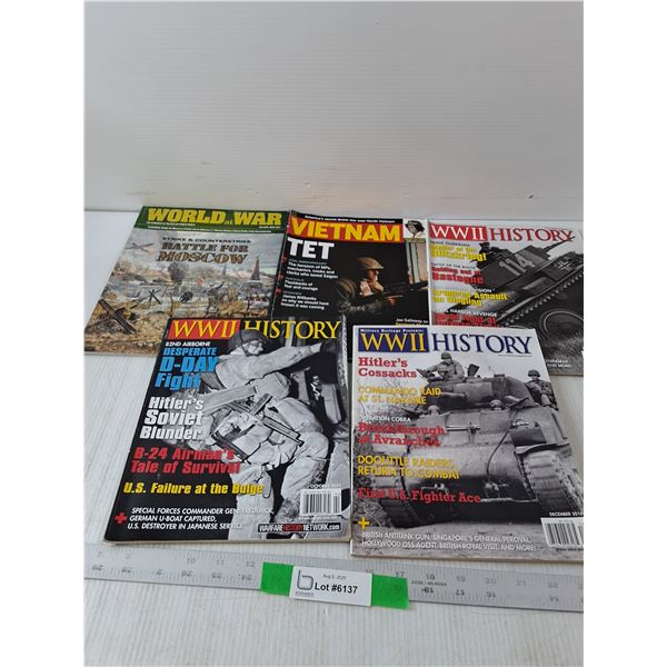 (5) WWII, Vietnam & World At War Magazines- 8.5" x 10.5"