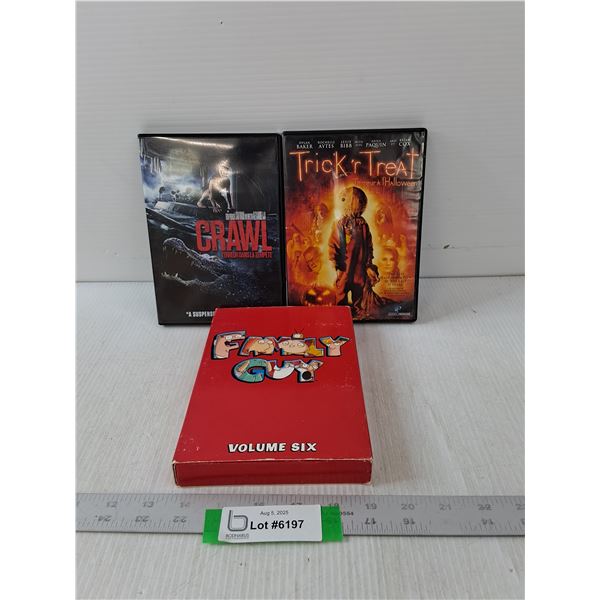DVDS- Trick 'r Treat, Crawl & Family Guy
