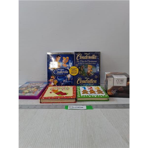 Cinderella & Bratz DVDS, Baby Books & Puzzle Cube