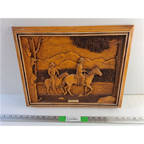 Carved Faux Pressed Wood Wall Decor - High Country - by Kim Murray 18" x 15"