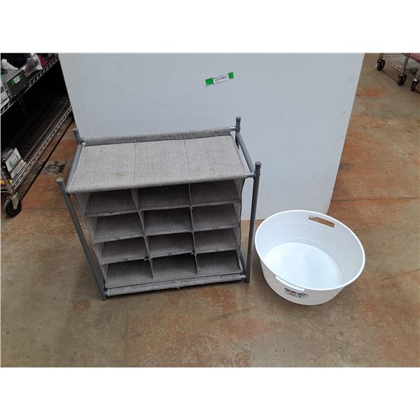 *Shoe Stand 25" x 13" x 25" and Plastic Tub, Cannot Ship