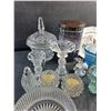 Image 3 : Crystal Lidded Candy Dish, Glass Candle Holders, Salt & Pepper Shakers and Misc