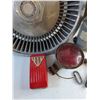 Image 3 : Chrysler Hubcap and Center Cap, Vintage Taillight, T Wrench and Misc - As Is