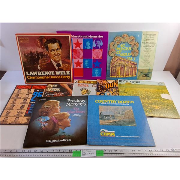 Various Vinyl Records - Lawrence Welk, 40 Pieces of Gold and Country/Western