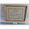 Image 1 : Framed The Commissioner for Oaths Act Signed Certificate 13" x 10"