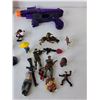 Image 2 : Children's Toy Lot- Soldier Figurines, Foam Blaster, Micro Machine Head, Misc.