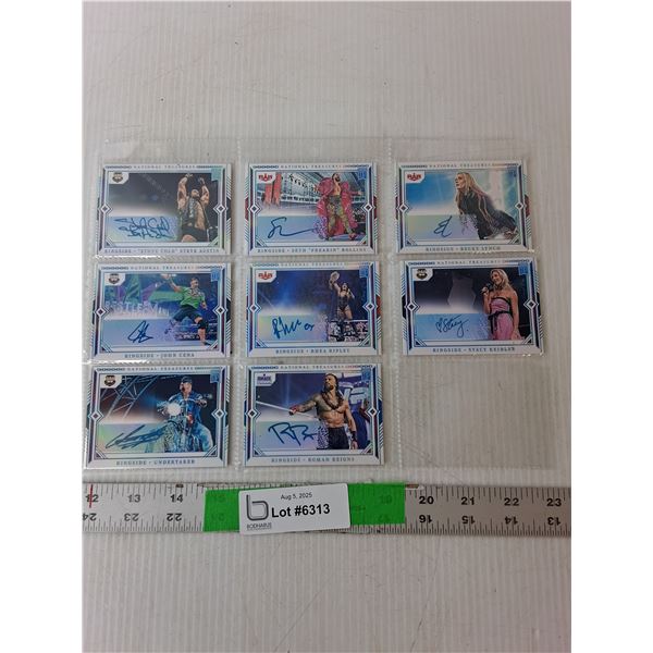 (8) Panini Wrestling Cards- Steve Austin, John Cena, Undertaker, Misc. Cannot Authenticate