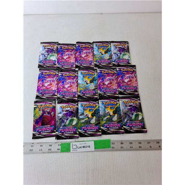 (15) Pokemon Sword & Shield Fusion Strike Cards- Opened, Cannot Authenticate