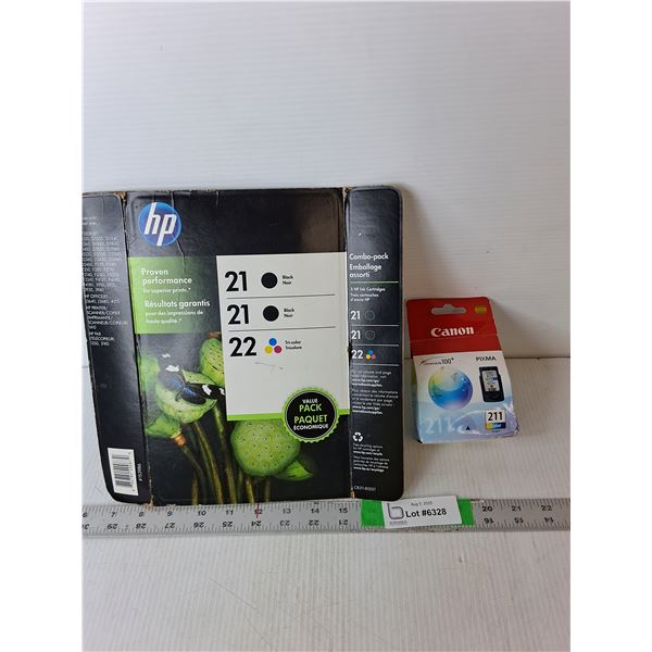 HP 21 & 22 Ink Cartridges, Canon 211 Ink Cartridge
