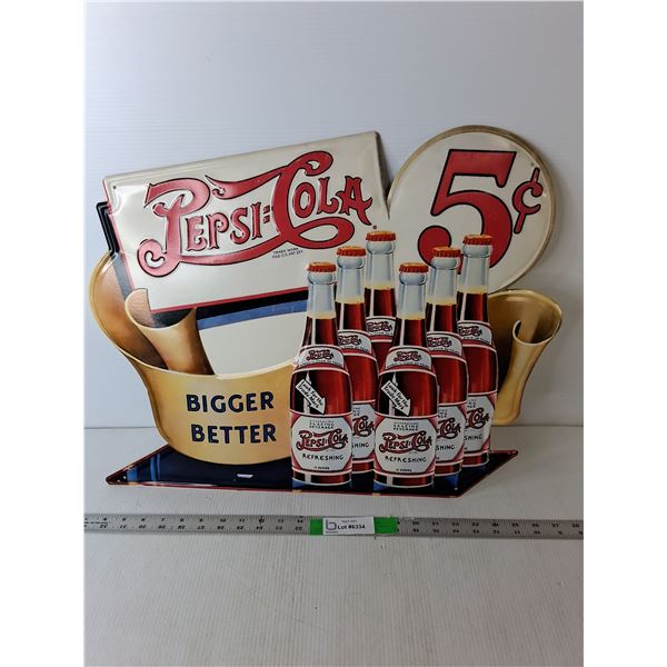 Metal Pepsi-Cola Sign 24" x 17", Pickup Preferred