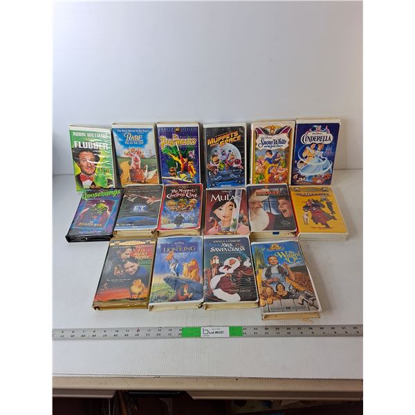 (16) VHS Tapes, Snow White, Fox, Muppets