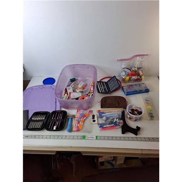 Sewing Supplies-Thread Buttons Crochet Hooks