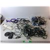 Image 1 : Cord Lot- Power Bar & Christmas Lights- Both Working, Micro USB, Misc.