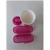 Image 2 : (4) Tupperware Travel Mugs 7.5" Tall & (2) Snack Keepers