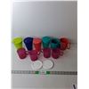 Image 1 : Plastic Tupperware Lot- (4) Cups with Lids, (6) Mugs