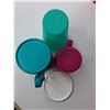 Image 2 : Plastic Tupperware Lot- (4) Cups with Lids, (6) Mugs