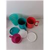Image 3 : Plastic Tupperware Lot- (4) Cups with Lids, (6) Mugs