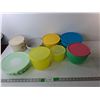 Image 1 : Plastic Dish Lot with Some Tupperware-Jello Mold, (3) Mixing Bowls, (4) Storage Containers- As