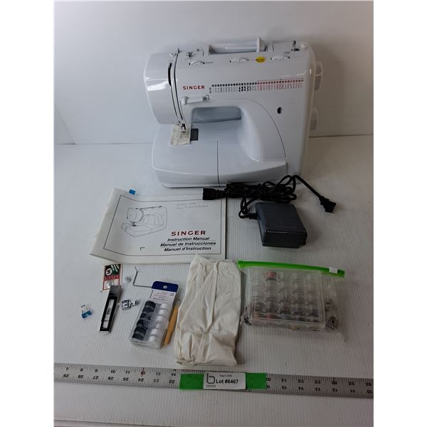 Singer 2932 Sewing Machine with Pedal, Manual & Supplies- Powers on