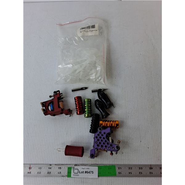 Tattoo Coil Machine, Grips, Ink Cups- As Is