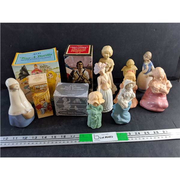 Various Avon Colognes and Porcelain Figurines
