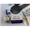 Image 4 : Vintage First Aid Travel Kit, Accelerator Dust Guard, Various Hardware, Bit Screwdrivers, Calculator