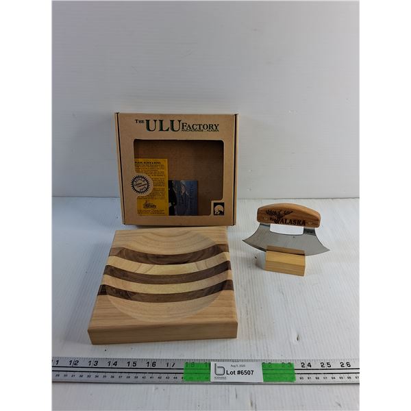 The Ulu Factory Large Chopping Bowl with Moose Knife