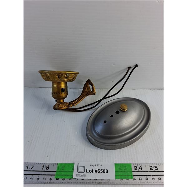 Vintage Brass Wall Lamp - As Is