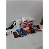 Image 5 : (2) Pepsi Cups, Variety Of Toy Cars, Mini Hockey Stick  & Pez Candy Dispenser