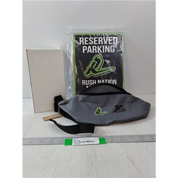 Rush Fanny pack, Rush Metal Sign & Rush Player Bobble Head