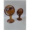 Image 3 : (2) Wood Globes