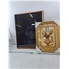 Image 1 : Empty Picture Frame (19" x 22.5") & Picture Of Flowers (13" x 17")