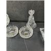 Image 3 : (4) Clear Glass Bowls & Glass Bell