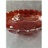 Image 2 : Red Glass Oval Shaped Bowl-12" x 8.5"