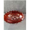 Image 3 : Red Glass Oval Shaped Bowl-12" x 8.5"