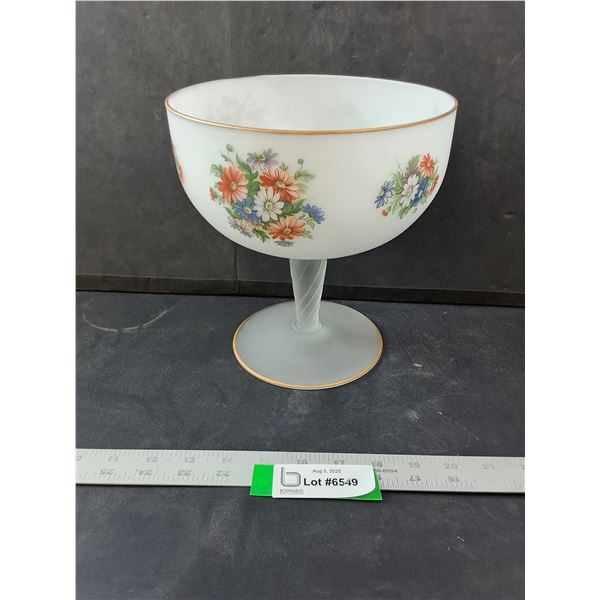 Frosted Glass Compote Dish- 8" x 8.5"