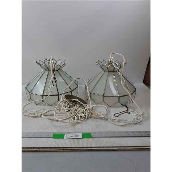 (2) Hanging Ceiling Lights- As Is- 11" x 9"  -  PICK UP ONLY