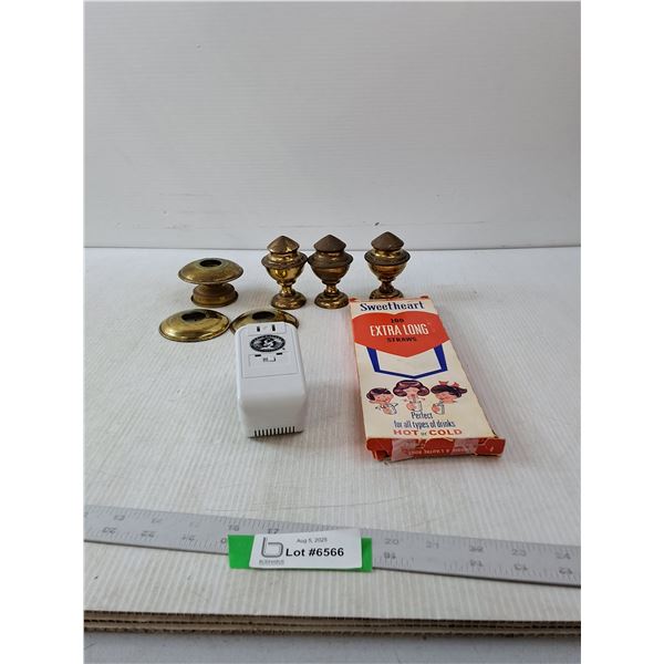 Sweetheart Extra Long Straws, Travel Power Adapter & Brass Lamp Finial