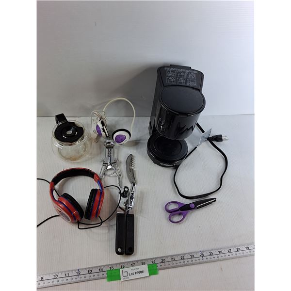 (2) Headphones, Can Opener, Cuisinart Coffee Maker, Misc - As Is - PICK UP