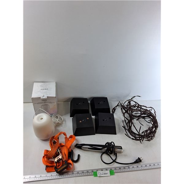 Ultrasonic Aroma Diffuser, Ratchet Strap, Straightening Iron, Misc - As Is CANNOT SHIP