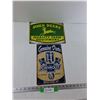 Image 1 : (2) Metal Novelty Signs - John Deere 12'' x 8'', Chevrolet 8'' x 12''
