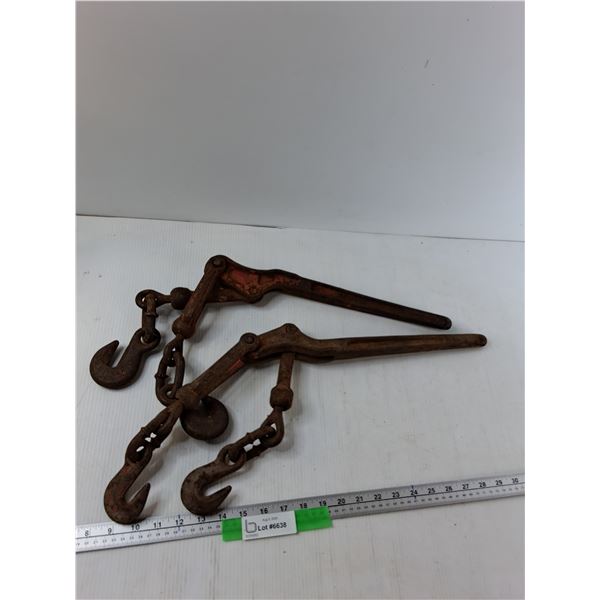 (2) Vintage Chain Binders - As Is