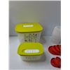 Image 2 : (2) Tupperware Containers, (4) Tupperware Jello Molds, Tupperware Time Saver Slice & Dice - As Is