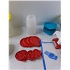 Image 3 : (2) Tupperware Containers, (4) Tupperware Jello Molds, Tupperware Time Saver Slice & Dice - As Is