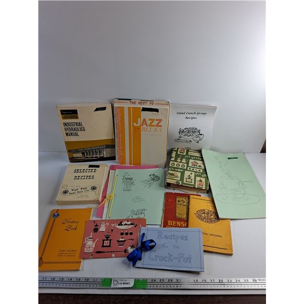 Recipe Books, Industrial Hydraulics Manual and Jazz Books